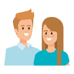 business couple avatars characters vector illustration