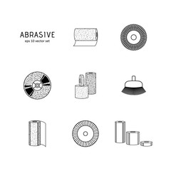 Set - Grinding, polishing. Vector icon on white background.