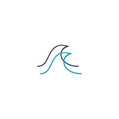 Fototapeta na wymiar Wave icon logo design vector template