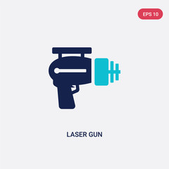 two color laser gun vector icon from astronomy concept. isolated blue laser gun vector sign symbol can be use for web, mobile and logo. eps 10