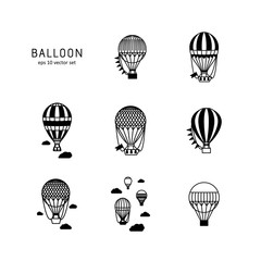 Balloon - vector icon set.
