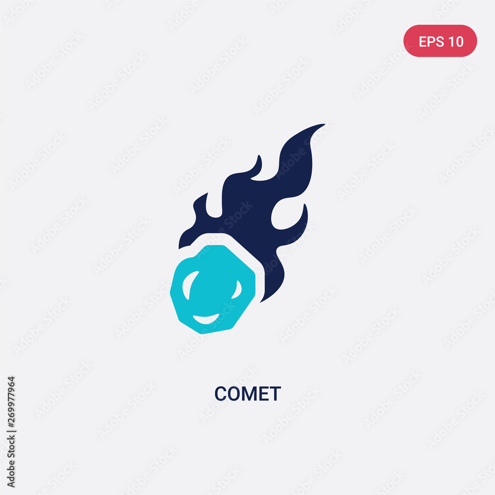 Wall mural two color comet vector icon from astronomy concept. isolated blue comet vector sign symbol can be us