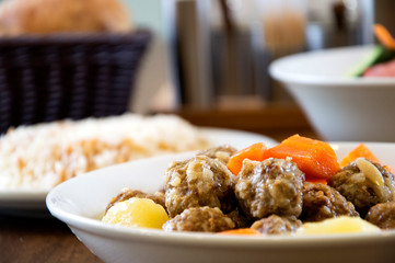 Turkish juicy dumplings dinner