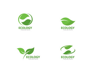 Logos of green leaf ecology nature element vector icon 