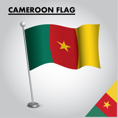 CAMEROON flag icon. National flag of CAMEROON on a pole