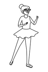 beautiful circus woman with mask character