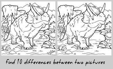 find 10 differences between two pictures dinosaur