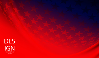 Abstract blue with red background with dark stripes and stars set