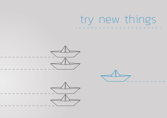 try new things with a folded paper boat