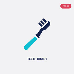 two color teeth brush vector icon from beauty concept. isolated blue teeth brush vector sign symbol can be use for web, mobile and logo. eps 10