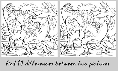 find 10 differences between two pictures dinosaur