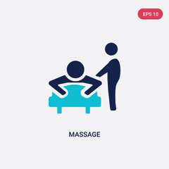 two color massage vector icon from beauty concept. isolated blue massage vector sign symbol can be use for web, mobile and logo. eps 10