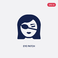 two color eye patch vector icon from beauty concept. isolated blue eye patch vector sign symbol can be use for web, mobile and logo. eps 10