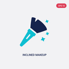 two color inclined makeup brush vector icon from beauty concept. isolated blue inclined makeup brush vector sign symbol can be use for web, mobile and logo. eps 10