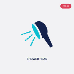 two color shower head vector icon from beauty concept. isolated blue shower head vector sign symbol can be use for web, mobile and logo. eps 10