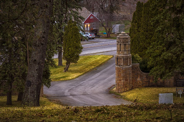 Closeup View of Crown Hill Memorial Park Gate