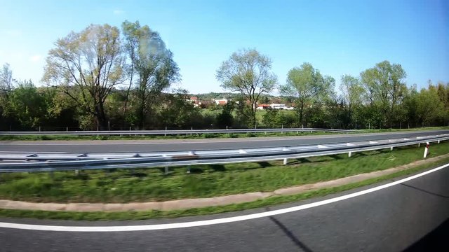 Bus Drive Trough Croatia On A Highway