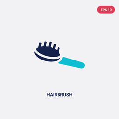 two color hairbrush vector icon from beauty concept. isolated blue hairbrush vector sign symbol can be use for web, mobile and logo. eps 10