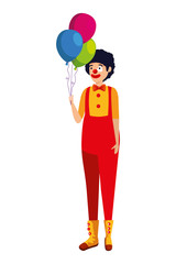 circus clown with balloons helium comic character