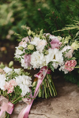 wedding bouquet and wedding decoration, flowers and wedding floral arrangements