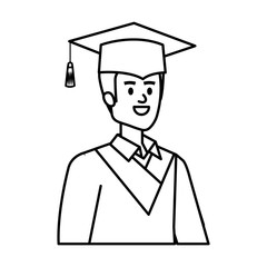 young man student graduated with hat