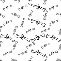 Human Broken Bone, Bone Fracture Seamless Pattern