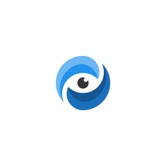 eye and eyeglass logo vector