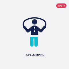 two color rope jumping vector icon from behavior concept. isolated blue rope jumping vector sign symbol can be use for web, mobile and logo. eps 10
