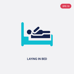 two color laying in bed vector icon from behavior concept. isolated blue laying in bed vector sign symbol can be use for web, mobile and logo. eps 10