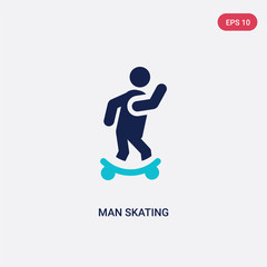 two color man skating vector icon from behavior concept. isolated blue man skating vector sign symbol can be use for web, mobile and logo. eps 10