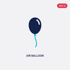 two color air balloon vector icon from birthday and party concept. isolated blue air balloon vector sign symbol can be use for web, mobile and logo. eps 10
