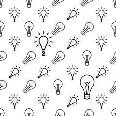 Bulb Icon Seamless Pattern