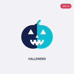 two color halloween vector icon from birthday party and wedding concept. isolated blue halloween vector sign symbol can be use for web, mobile and logo. eps 10