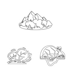 Isolated object of natural and disaster icon. Collection of natural and risk stock symbol for web.