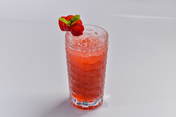 glass of fresh strawberry juice