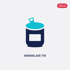 two color mermelade tin vector icon from bistro and restaurant concept. isolated blue mermelade tin vector sign symbol can be use for web, mobile and logo. eps 10