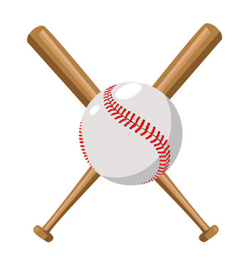 Baseball vector illustration with baseball bat
