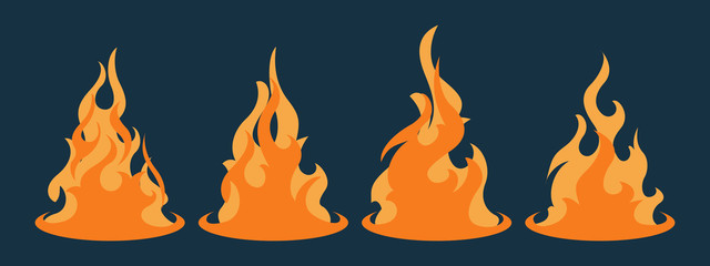 Bonfire icon set. Design element
