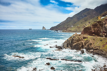 Atlantic Ocean coast of Tenerife near Taganana village, Spain.