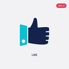 Obraz premium two color like vector icon from blogger and influencer concept. isolated blue like vector sign symbol can be use for web, mobile and logo. eps 10