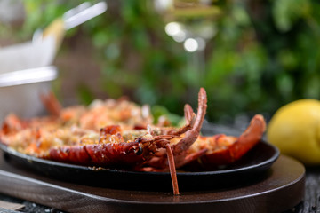 fried lobster grill on a plate