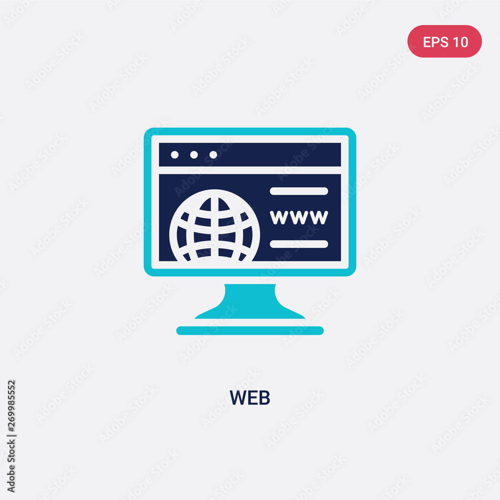 Wall mural two color web vector icon from blogger and influencer concept. isolated blue web vector sign symbol 