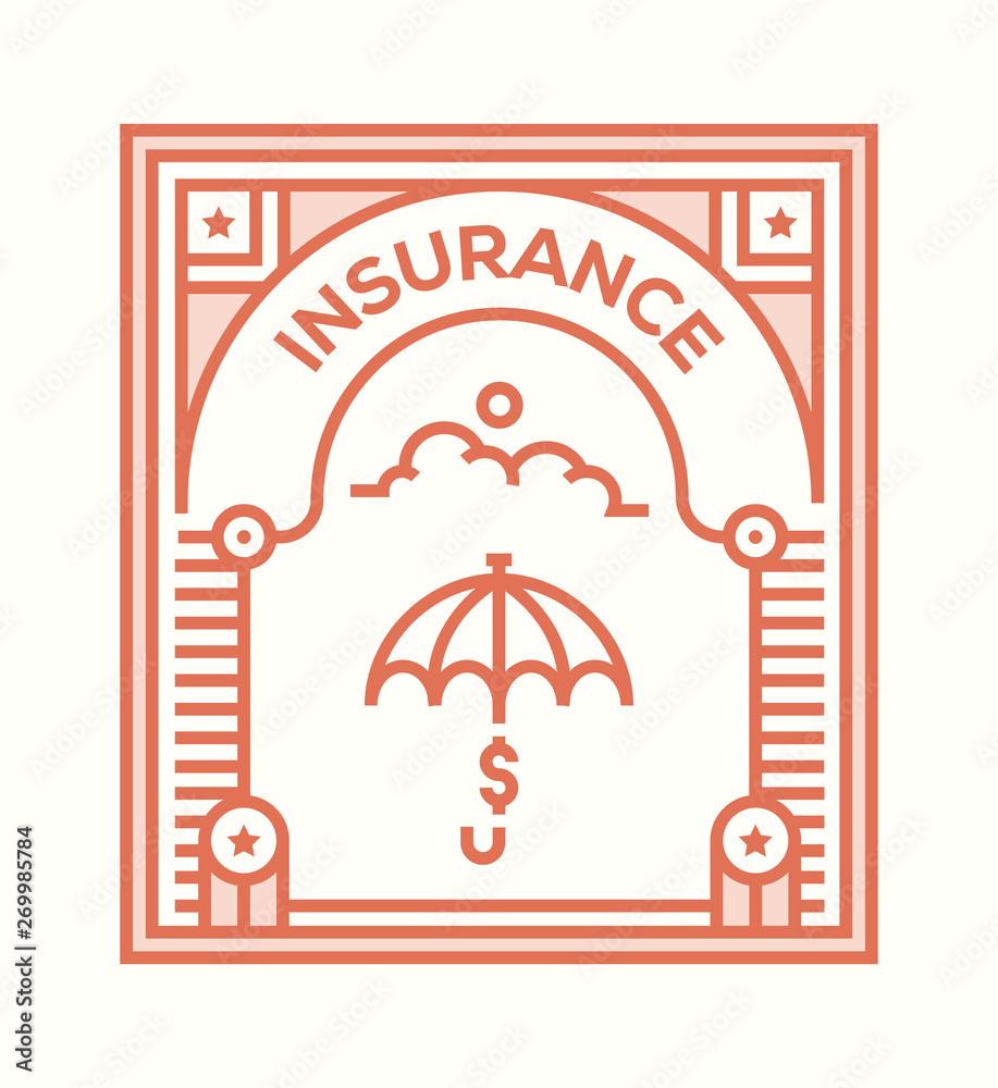 Poster insurance icon concept