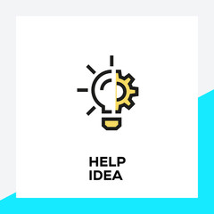 HELP IDEA LINE ICON SET