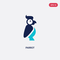 two color parrot vector icon from brazilia concept. isolated blue parrot vector sign symbol can be use for web, mobile and logo. eps 10