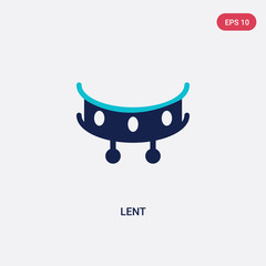 two color lent vector icon from brazilia concept. isolated blue lent vector sign symbol can be use for web, mobile and logo. eps 10