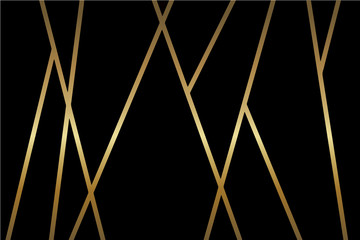 Abstract black vector background with shiny metallic golden mosaik lines