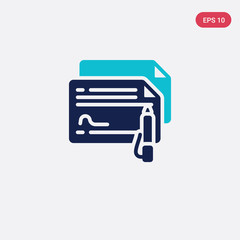 two color   vector icon from business concept. isolated blue  vector sign symbol can be use for web, mobile and logo. eps