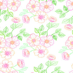 Beautiful seamless pattern with flowers . Vector illustration. EPS 10