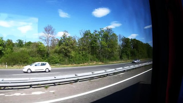 Bus Drive Trough Croatia On A Highway